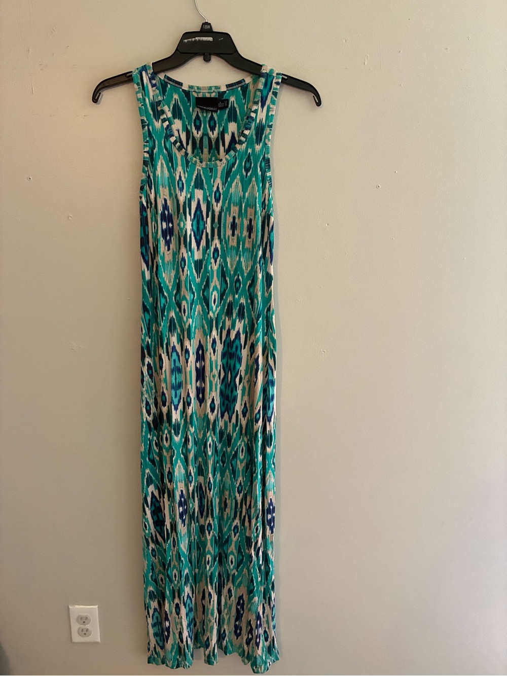 Cynthia Rowley Teal and Navy Ikat Maxi Dress